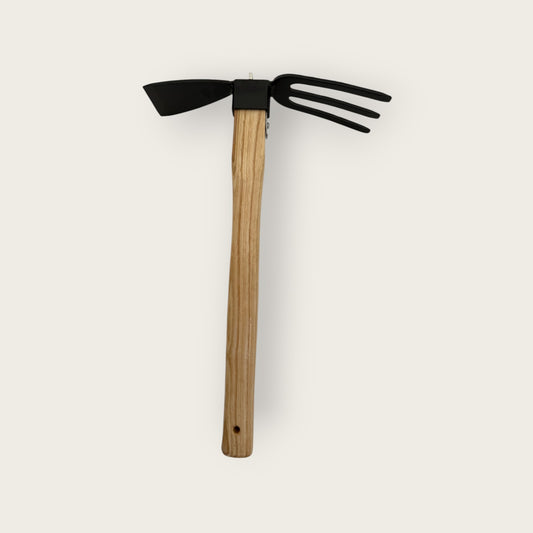 Wood-Handled Hoe & Fork
